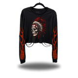 BLOOD CHIEF ROAD RASH CROP LONG SLEEVE TEE