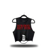 DANGEROUS BUT FUN ROAD RASH MID SPINE CROP TOP