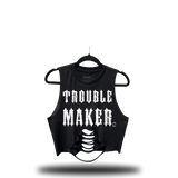 TROUBLE MAKER ROAD RASH MID SPINE CROP TOP