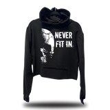 NEVER FIT IN BACK STITCHES CROP HOODIE