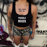 TROUBLE MAKER RIB CROP TANK