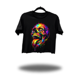 TRIPPY COLOR SKULL CROP TOP