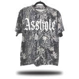 ASSHOLE OVERSIZED GREY WOOD CAMO TEE