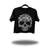 FLOWER SKULL CROP TOP