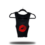 DEVIL DOLL KISS RIB CROP TANK