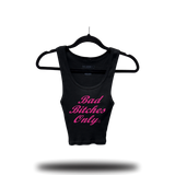 BAD BITCHES ONLY RIB CROP TANK