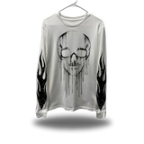 DRIPPY SKULL WHITE LONG SLEEVE TEE