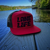 LAKE LIFE RED & BLACK HAT