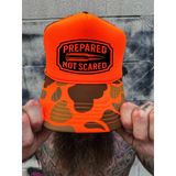 PREPARED FOAM CURVED BILL ORANGE CAMO HAT