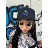 GHOSTFACE BLUE FLAT BILL HAT