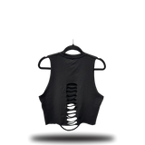 TROUBLE MAKER ROAD RASH MID SPINE CROP TOP