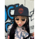 FLOWER COLOR SKULL FLAT BILL HAT