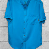 ESSENTIAL HAWAIIAN SURF BLUE  BUTTON UP