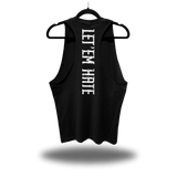 LET 'EM HATE BLACK STRINGER TANK TOP