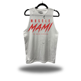 MUSCLE MAMI RASH TANK TOP WHITE