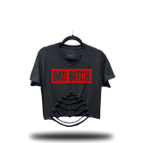 BAD BITCH ROAD RASH BELLY CROP TOP