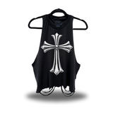 CHROME CROSS ROAD RASH CROP TANK TOP