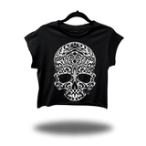 TRIBAL SKULL MUSCLE CROP TOP