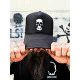 TRIPPY SKULL FOAM CURVED BILL BLACK HAT