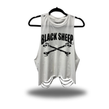 BLACKSHEEP ROAD RASH WHITE CROP TANK TOP