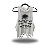 TILL DEATH ROAD RASH WHITE CROP TANK TOP