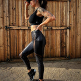 DDD FRONT MESH FAUX LEATHER LEGGINGS - The Drive Clothing