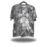 CHROME CROSS OVERSIZED GREY WOOD CAMO TEE