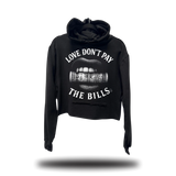 LOVE DON'T PAY STITCHES CROP HOODIE