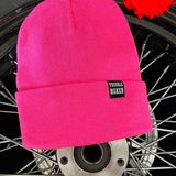 TROUBLE MAKER NEON PINK BEANIE