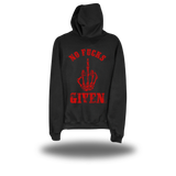NO FUCKS GIVEN HOODIE *RED*