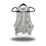 TILL DEATH ROAD RASH WHITE CROP TANK TOP