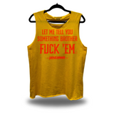 HOGAN TRIBUTE CUT ROAD RASH YELLOW TANK TOP