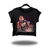 RETRO BIKER BABE MUSCLE CROP TOP