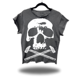 WORK OVER DEATH FADED BLACK OVERSIZED MUSCLE TEE