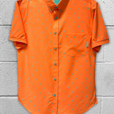 ESSENTIAL INFINITY SKULL TANGERINE BUTTON UP