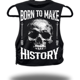 BORN TO MAKE HISTORY BRAIDED SIDES CROP TANK TOP