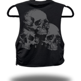 STACKED SOULS - BRAIDED ROAD RASH BLACK CROP TANK TOP