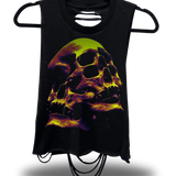 MIND MELT - ROAD RASH RAZOR CUT BLACK CROP TANK