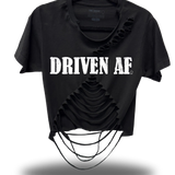 DRIVEN AF - ROAD RASH BLACK CROP TOP 4.0