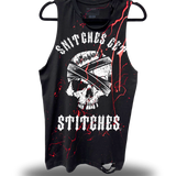 SNITCHES GET STITCHES - BLOOD ROAD RASH BLACK TANK TOP