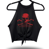 DEFEAT - ROAD RASH FRONT TIE BLACK CROP TANK