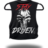 STAY DRIVEN - BRAIDED ROAD RASH BLACK CROP TANK TOP
