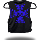 TDC IORN CROSS BRAIDED ROAD RASH BLACK CROP TANK TOP