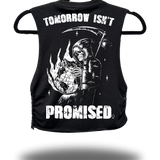 TOMORROW ISNT PROMISED - BRAIDED ROAD RASH BLACK CROP TANK TOP 1.0