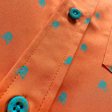 ESSENTIAL INFINITY SKULL TANGERINE BUTTON UP