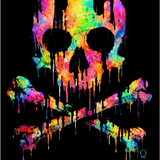 ACID COLOR SKULL DECAL