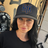HTX ORANGE & BLUE CURVED BILL BLACK HAT