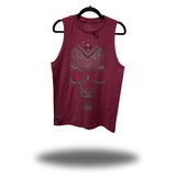 BANDANA SKULL ROAD RASH MAROON TANK TOP