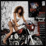 BRUNETTE BIKER BABE DECAL
