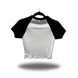 THE DRIVE BLACK SLEEVE RAGLAN CROP TOP